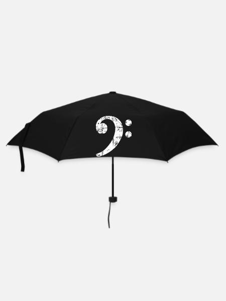 Bass Clef Symbol Vintage Music Design (White) - Umbrella (small) - black