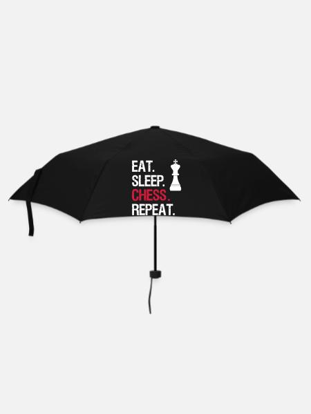 Eat Sleep Chess Repeat - König - Regenschirm (klein) - Schwarz