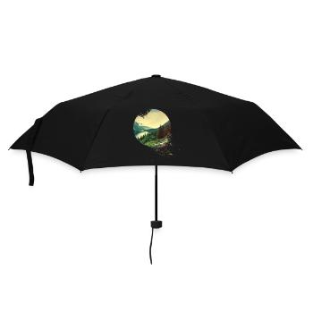 Natur Abenteuer Adventure Wald Berge See - Regenschirm (klein) - Schwarz - Vorne