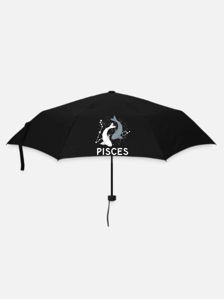 Sternzeichen Fische - Regenschirm (klein) - Schwarz