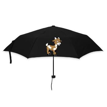 Ziege freundlich lieb - Regenschirm (klein) - Schwarz - Vorne