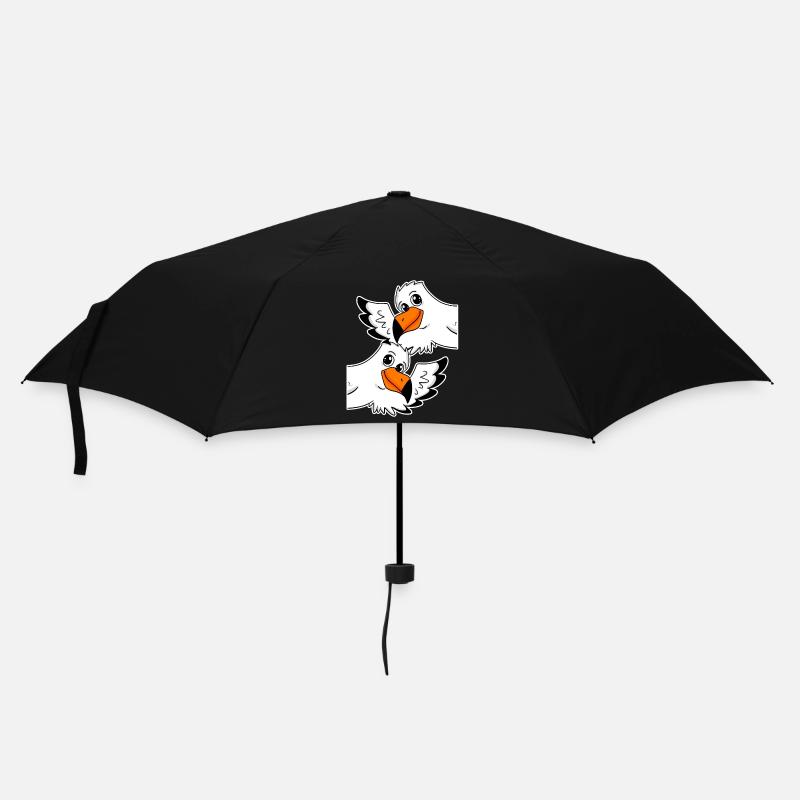 Möwe Möwen - Regenschirm (klein) - Schwarz