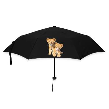 Löwe - Regenschirm (klein) - Schwarz - Vorne