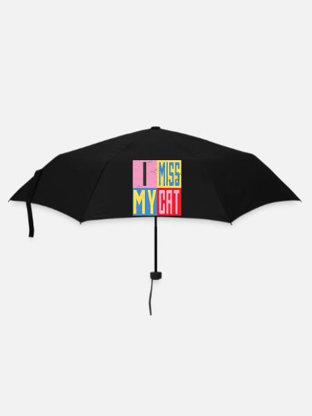 Ich vermisse meine Katze - Regenschirm (klein) - Schwarz