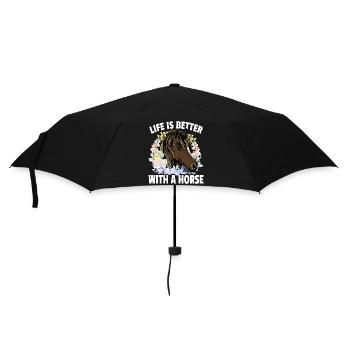 Life is better with a horse - Umbrella (small) - black - Front