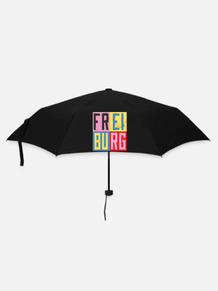 Freiburg Städte Design - Regenschirm (klein) - Schwarz