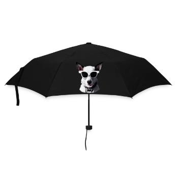 Chien avec lunettes de soleil Amoureux des chiens Propriétaire de chien - Parapluie standard - noir - Devant