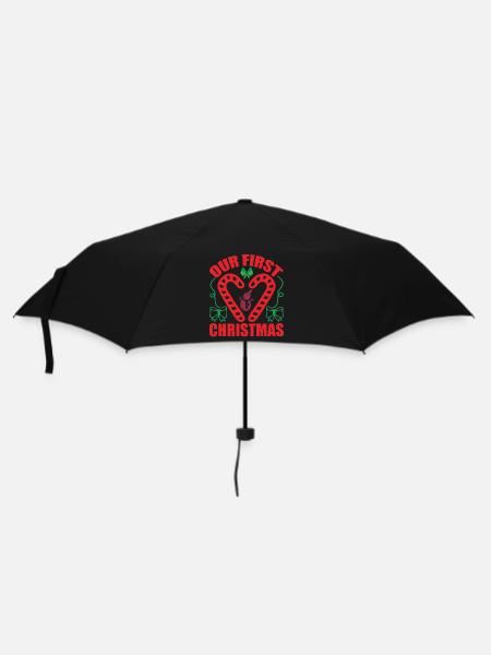 Our first Christmas - Umbrella (small) - black