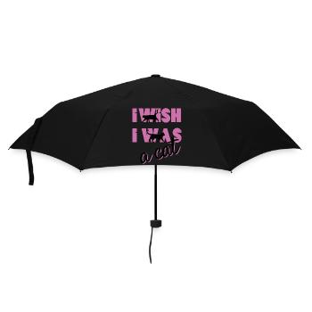 Pfotschafter Design: I wish I was a cat - Umbrella (small) - black - Front