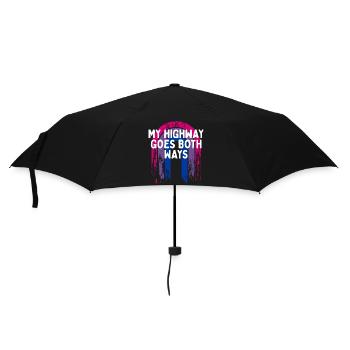 My Highway Goes Both Ways Bisexual LGBTQ Bi Pride - Regenschirm (klein) - Schwarz - Vorne
