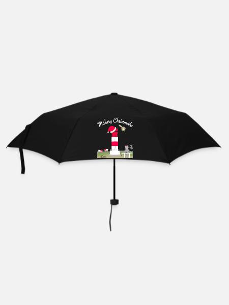 Leuchtturm Düne, Helgoland, Weihnachten - Regenschirm (klein) - Schwarz