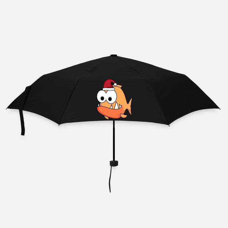 Piranha Bande dessinée de Noël - Parapluie standard - noir