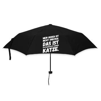 Mein Boden ist nicht dreckig Pfotengraffiti Spruch - Regenschirm (klein) - Schwarz - Vorne