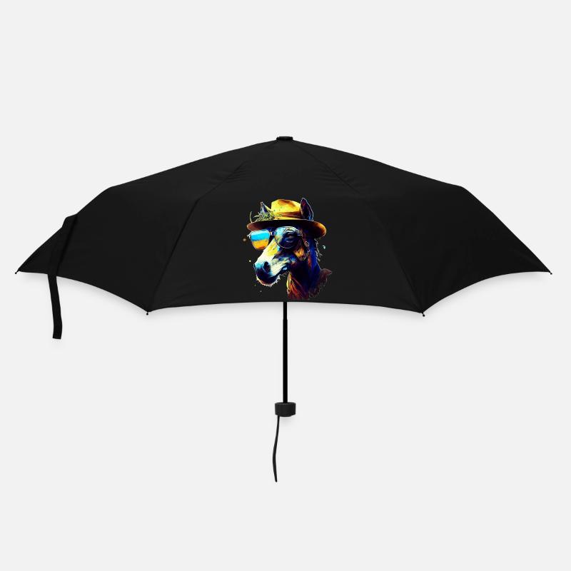 Eil lässiger und Cooler Esel trägt Sonnenbrille - Regenschirm (klein) - Schwarz