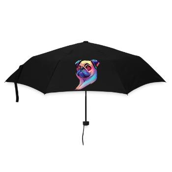 Mops - Regenschirm (klein) - Schwarz - Vorne