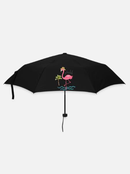Chillin Flamingo T-Shirt - Regenschirm (klein) - Schwarz