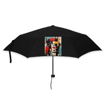 STREET ART ABSTRAKTION - Regenschirm (klein) - Schwarz - Vorne