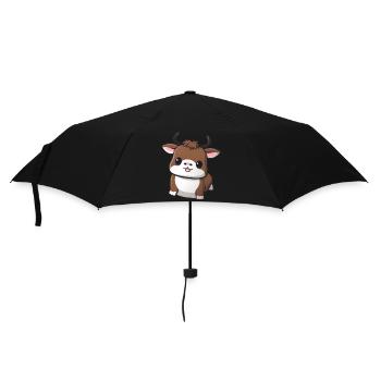 Cute Cow, Bull, Ox, Buffalo Illustration - Umbrella (small) - black - Front