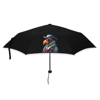 Gangster parrot with sunglasses - Umbrella (small) - black - Front
