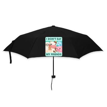 Friends Huhn Kuh Schaf Design für Veganer - Regenschirm (klein) - Schwarz - Vorne
