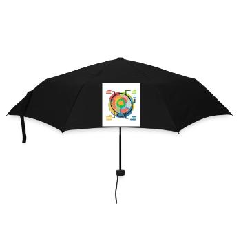 Kreis der Welt - Regenschirm (klein) - Schwarz - Vorne