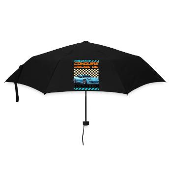Voiture sportive néon rétro racing - Parapluie standard - noir - Devant