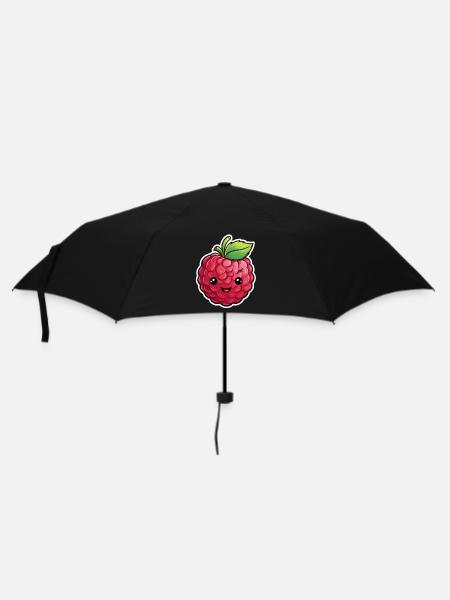 Himbeere - Regenschirm (klein) - Schwarz