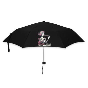Schaschlik lecker Frau Tattoo Geschenk - Regenschirm (klein) - Schwarz - Vorne