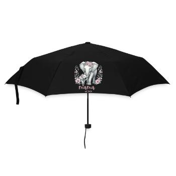 Mama 2024 Elephant Floral Wreath Celebration - Regenschirm (klein) - Schwarz - Vorne