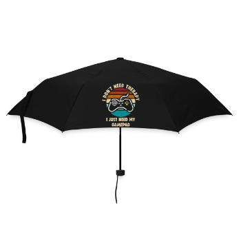 Gamepad Therapie Retro Sonnenuntergang - Regenschirm (klein) - Schwarz - Vorne