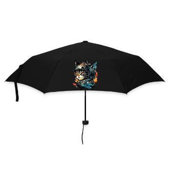 Astronaut / Space / Spaceship / Spaceship / Cat - Umbrella (small) - black - Front