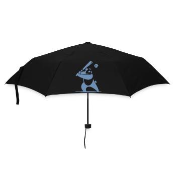 Minimalistische Panda-Baseball-Silhouette - Regenschirm (klein) - Schwarz - Vorne
