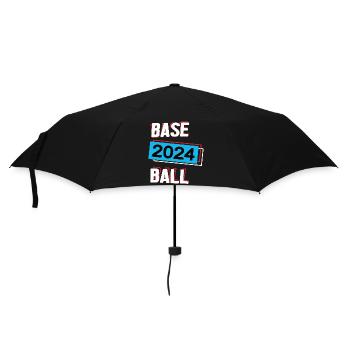 Baseball 2024 Baseballer Baseballspieler Spiel - Regenschirm (klein) - Schwarz - Vorne