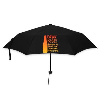 Drink Beer - Regenschirm (klein) - Schwarz - Vorne