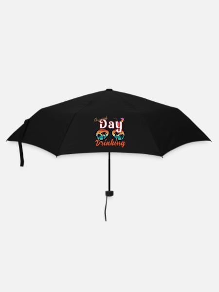 Day Drinking Palm Print - Regenschirm (klein) - Schwarz