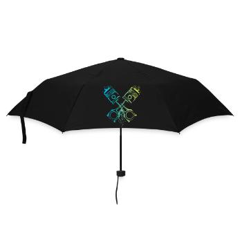 v8 piston car flames musclecar engine colors logo - Umbrella (small) - black - Front