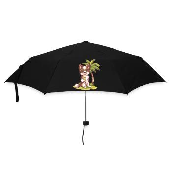 Border Collie Dog Summer Beach Comic - Umbrella (small) - black - Front