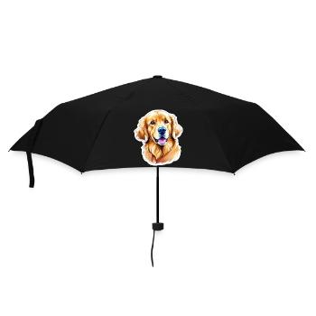 Golden Retriever Wasserfarben - Regenschirm (klein) - Schwarz - Vorne