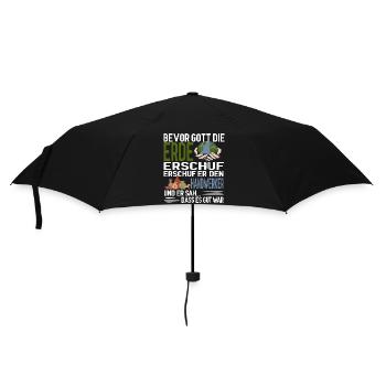 Bevor Gott die Erde erschuf erschuf er Handwerker - Regenschirm (klein) - Schwarz - Vorne