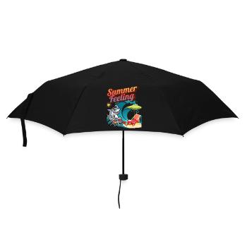 "Summer Feeling" - Regenschirm (klein) - Schwarz - Vorne