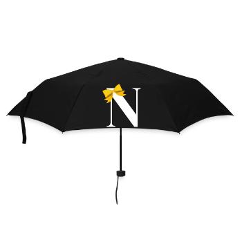 Letter n yellow bow - Umbrella (small) - black - Front