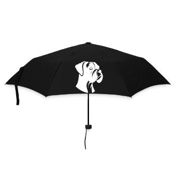 Dog Bird Boxer Silhouette Minimalist - Umbrella (small) - black - Front
