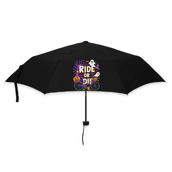 Halloween Radtour Spirit Design - Regenschirm (klein) - Schwarz - Vorne