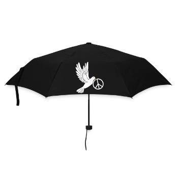 Colombe de la paix avec signe de paix - Parapluie standard - noir - Devant
