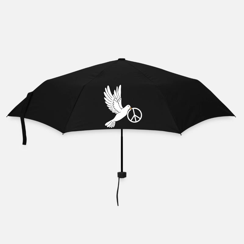 Friedenstaube mit Peacezeichen - Regenschirm (klein) - Schwarz