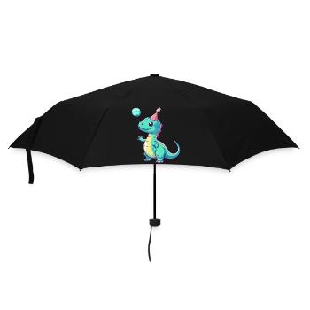 Dinosaurier brontosaurus Geburtstag Comic - Regenschirm (klein) - Schwarz - Vorne