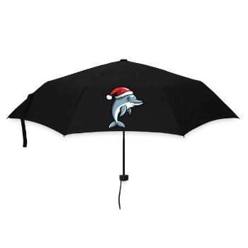 Delfin Weihnachten - Regenschirm (klein) - Schwarz - Vorne