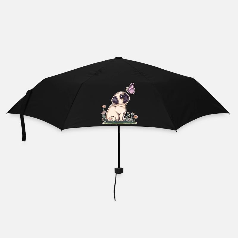 Carlin avec papillon - Parapluie standard - noir