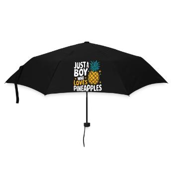 Ananas tropische hawaiianische Frucht - Regenschirm (klein) - Schwarz - Vorne