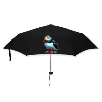 Papageitaucher - Regenschirm (klein) - Schwarz - Vorne